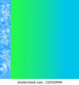 Quadrate colorful card with vertical pattern on left