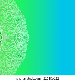Quadrate colorful card with vertical pattern on left
