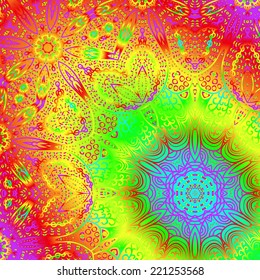 Quadrate colorful ornament for design