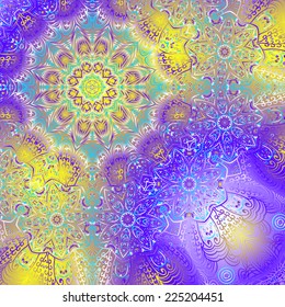 Quadrate colorful ornament for design and background