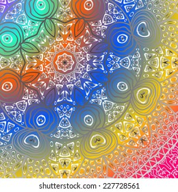 Quadrate colorful ornament for design and background