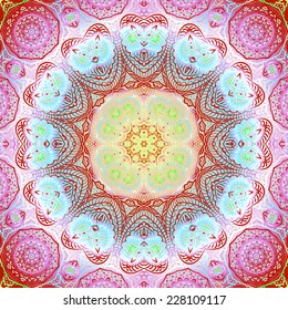 Quadrate colorful ornament for design and background