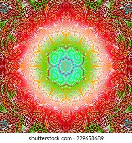 Quadrate colorful ornament for design and background