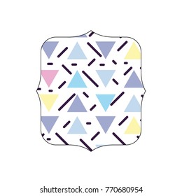 quadrate with geometric graphic memphis background
