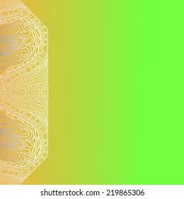 Quadrate green card with pattern for design