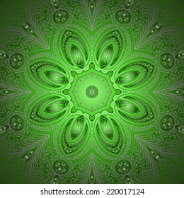 Quadrate green gradient ornament for design