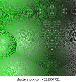Quadrate green ornament for design