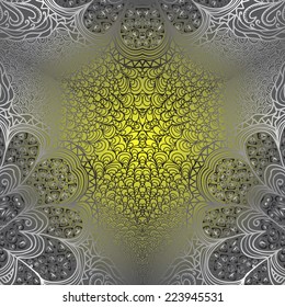 Quadrate grey yellow pattern for design