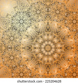 Quadrate orange ornament for design and background