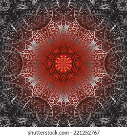 Quadrate red black gradient ornament for design