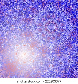 Quadrate red blue ornament for design and background