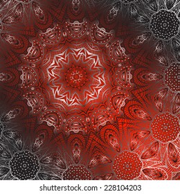 Quadrate red ornament for design and background