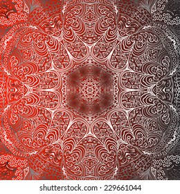 Quadrate red ornament for design and background