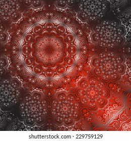 Quadrate red ornament for design and background