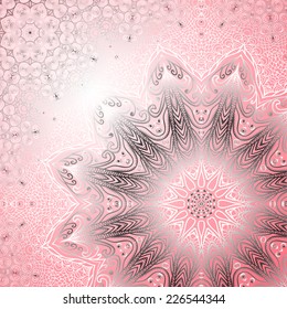 Quadrate rosy ornament for design