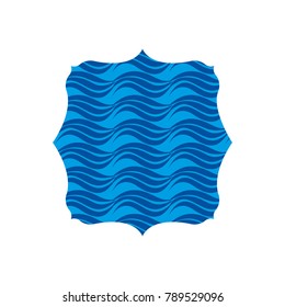 quadrate shape with nature waves background