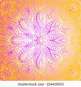 Quadrate violet orange gradient ornament for design