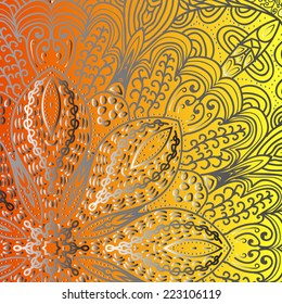Quadrate yellow gradient ornament for design