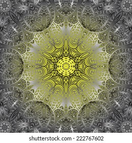 Quadrate yellow grey gradient ornament for design