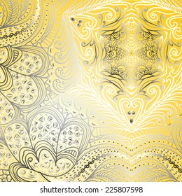Quadrate yellow ornament for design