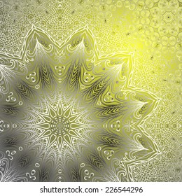 Quadrate yellow ornament for design