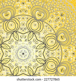 Quadrate yellow ornament for design and background