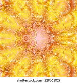 Quadrate yellow ornament for design and background