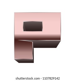 Quadratic copper font.Vector letter P