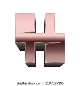 Quadratic copper font.Vector letter X