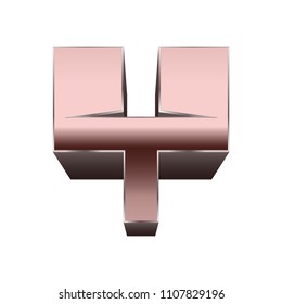 Quadratic copper font.Vector letter Y