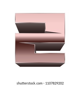 Quadratic copper font.Vector letter Z