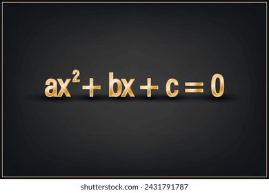 Quadratic Equation. Education. Science. Formula. Vector illustration.