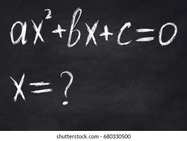 Quadratic Equation On Chalk Board