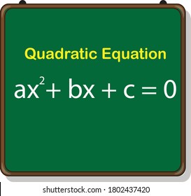 quadratic equation on green board