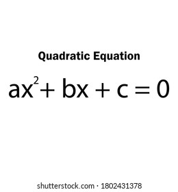 Quadratic Equation On White Background