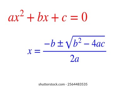 quadratic equation roots formula maths illustration 