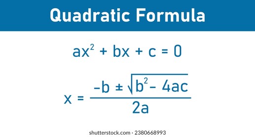 Quadratic equation in standard form and quadratic formula in elementary algebra. Mathematics resources for teachers and students.