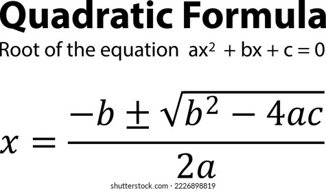 Fórmula cuadrática y ecuación en ilustración vectorial