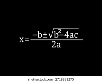 Fórmula cuadrática en matemáticas. Ilustración vectorial.