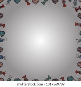 Quadratic frames doodles. Vector. Seamless. Picture in white, black and orange colors.