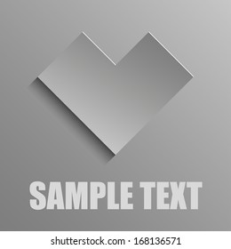 Quadratic heart on a gray background