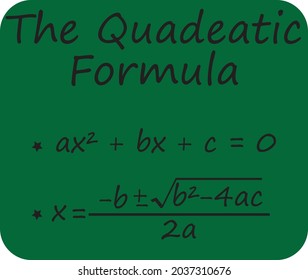 Mathématiques, équation quadratique sur image vectorielle de tableau de bord