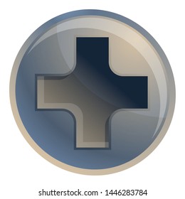 Quadrex screw-bolt icon. Cartoon of quadrex screw-bolt vector icon for web design isolated on white background