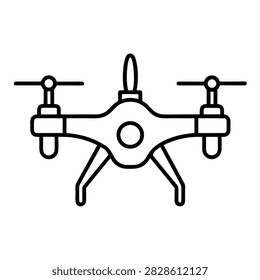 Quadricopter drone with camera isolated on white background for aerospace concept