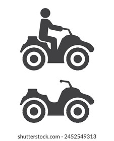 quadricycle atv quad bike with person driver icon