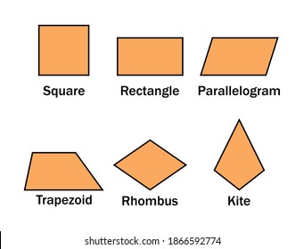 Quadrilateral Shapes Names Types Geometric Shapes Stock Vector (Royalty ...