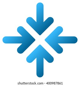 Quadro Collide Arrows vector toolbar icon for software design. Style is a gradient icon symbol on a white background.