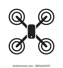 Quadrocopter Drone Icon with Propellers and Central Body