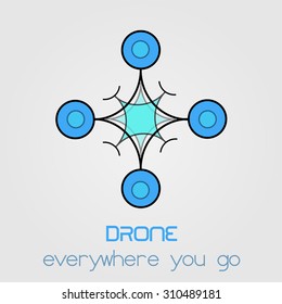 Quadrocopter drone icon. vector illustration