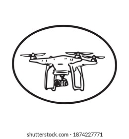 cuadrocopter diseño gráfico ilustración vectorial, icono, dibujo de tatuajes de arte, dibujo a mano, uso en impresión